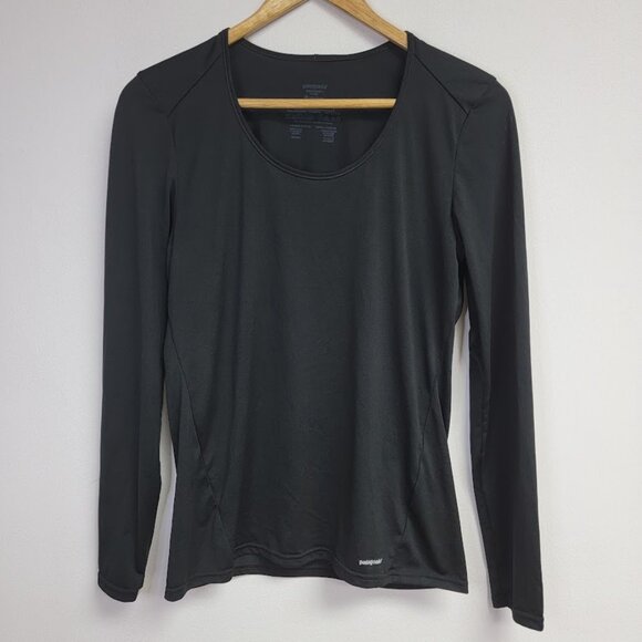 Patagonia Tops - Patagonia Womens Black Capilene 1 Silkweight Base Layer Top Size M Long Sleeve
